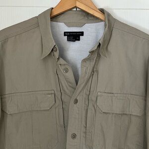 5.11 Tactical Men's Size XL Long Sleeve Button Down Khaki Outdoor Shirt/Jacket